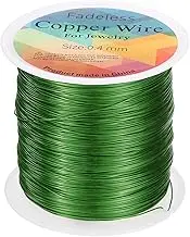uxcell Artistic Wire 328ft Length 26 Gauge Copper Craft Jewelry Wrapping Wire Tarnish Resistant Beading for Jewelry Making Supplies Crafting, Green