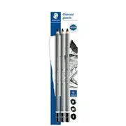 Staedtler Mars Lumograph Charcoal Pencils 3 Pack