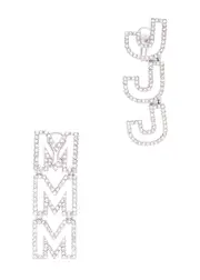 Marc Jacobs MJ Crystal-embellished Drop Earrings - Silver ONE SIZE