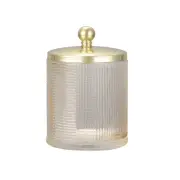 Glass Jar with Metal Lid for Bathroom Organization, Clear Apothecary Jar for ...