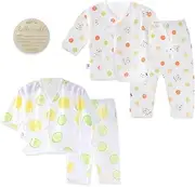 [AGrape] Newborn Baby Clothes 2-Piece Set - 100% Cotton Ultra-Soft 2 Long Sleeve Outfits, Safe Unisex Essentials with Milestone & Temperature Control, 0-3 Months for Girls & Boys（Small(3.5~6kg）