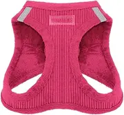 Voyager Step-In Plush Dog Harness – Soft Plush, Step In Vest Harness for Small and Medium Dogs – By Best Pet Supplies - Fuchsia Corduroy, Medium (Chest: 16" - 18")