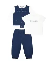 Logo printed sports set 9M,12M Blue