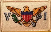 US VIRGIN ISLANDS Flag Patch W/ VELCRO® Brand Fastener Tactical White Border #7