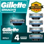 Gillette Mach3 Razor Blade Refill, Manual Razor for Men, 4 Count