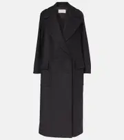 [Dries Van Noten] Dries Van Noten Double-breasted wool-blend coat AU 12 black