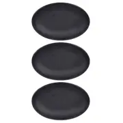 3x Eco Basics Oval Soap Dish Holder Bathroom Organiser Storage Container Black