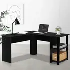 Home Office Computer Desk L Shape Workstation Study Table 2 Tier Open Shelves