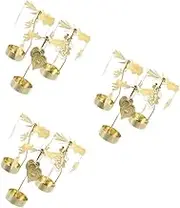 3sets Valentine's Day Party Accessory Rotating Tea Light Candle Holder Elegant Metal Stand 3pcs*3