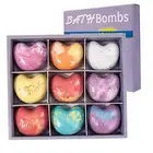 9Pc Heart-Shaped Bath Bomb Set Natural Essential Oil Infused Bubble Bath