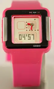 Casio LCF-20-4DR Ladies Analog Digital Pink POP TONE Watch Resin Sports LED New