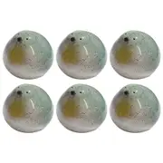 6x LVD Ceramic Birdie Ornament Medium Decorative Tabletop Statue Home Decor Sky