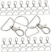 GRADENEVE 35 Sets Durable D Shaped Snap Clasp Hooks for DIY Keychain Accessories Spring Clips for Crafting Hanging Decorations and Everyday Use