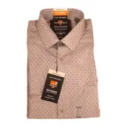 NWT Men's Van Heusen Extreme Stain Defense Grey Pattern Button Up sz XL