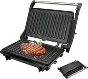 Axuro GrillForce Electric Grill, Power Smokeless Indoor Grills and Griddle with Lid, Versatile Dual-Sided Small Smokeless Electric Grills, Compact & Dishwasher Safes (Black)