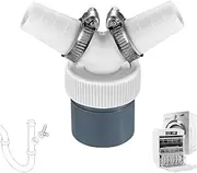 JKITNHJOT Washing Machine Drain Adapter 18-24mm Double Connector for Dishwasher, Dryer, Washing Machine - Y Adapter with 40mm Outlet & Hose Clamp