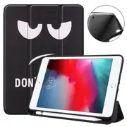For iPad mini 5 (2019) Case,Folio PU Leather 3-folding Sleep/Wake Cover,Big Eyes