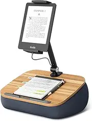 ERGONOV Lap Beanbag Cozy Kindle Pillow Stand for Bed with Adjustable Arm, 360° Tablet Holder, Fits 4.7"-13" Kindle, iPad, Phone, Laptop, Lap Desk for Hands Free Reading in Bed, Couch, Sofa,Gray