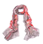 Women Fashion Accessory Street/Urban Style Floral on Leopard Print Scarf