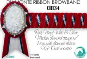 Custom made Diamonte Ribbon Browband - 1" wide