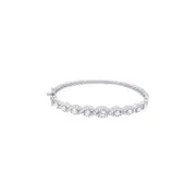 Sterling Silver Bangle with Cubic Zirconia