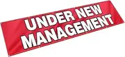Hahafelt 2x10 Feet Under New Management Banner with Grommets Fabric Large Size Hanging Yard Signs for Business Industrial Store Enterprise Restructuring Innovation (Polyester)