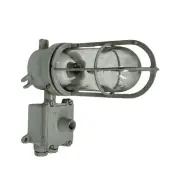 Vintage Painted Grey Brass Bulkhead Light With Junction Box
