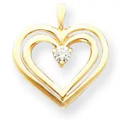 14k VS Diamond heart pendant