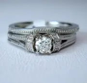 0.23 ct JC Millenium 0.31 ctw Natural Diamonds 14KW Wedding Set Was $1,995 Video