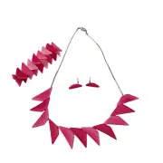 Triangles tagua nut geometrical necklace/minimalist 3 pc set necklace by Allie