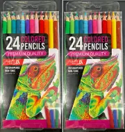 2 pkg x 24 Leisure Arts Premium Quality Pre-Sharpened Colored Pencils, non-toxic