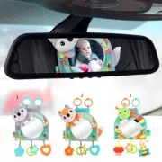 Sensory Rattle Teether Rear Facing Car Mirror Toy Toddlers Carseat Travel Gear