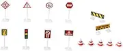 Hohopeti 6 Sets Traffic Sign Models Educational for Childrens Imaginative Play Teaching and Traffic Knowledge for Interactive Learning Activities