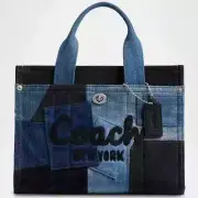 New Coach Denim Patch Cargo Tote 26 Indigo Denim Bag Canvas MSRP $350 A0307