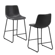 Oikiture 2x Bar Stools Steel Stool Modern Kitchen Dining Furniture Set Grey