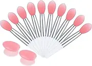 JulyCrab 10pcs Silicone Lip Brush Set Lipstick Lip Gloss Applicator Brushes Mini Lip Care Makeup Brushes with 2 Anti-lost Cover