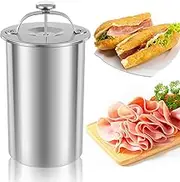 Stainless Steel Ham Press Maker, Multifunctional Meat Press Cooker, Round Shape Homemade Deli Meat Press Cooker Machine, Ham Mould Cooking Ham Mould for Meat Pork Seafood Beef Fish Poultry (A)