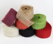 1.5" Burlap Ribbon 10 Yard Roll with Frayed Edges - Available in 6 Colors
