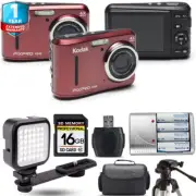 Kodak PIXPRO FZ43 Digital Camera (Red) + Extra Battery + 1 Yr Warranty - 16GB