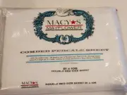 Vtg Macys Mayflower Combed Percale Sheet,100%cotton,White Double Bed Size 81x108