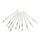 10pcs/set Nail Art Brush Painting Drawing Pen Builder Flat Gradient Line UV ESP