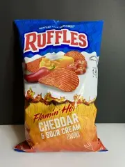 New Exclusive Ruffles Flamin Hot Cheddar & Sour Cream Flavored Potato Chips