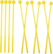 INOOMP 10pcs Percussion Mallets Lightweight Plastic Drumsticks for Marimba Tongue Drum for Stage Performance Musical Education