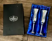 Mullingar Pewter Finest Grade Claddagh Irish Wedding Champagne Toasting Flutes