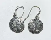 Tree of Life - Plain Silver 925 Sterling Silver Earrings Jewelry JY1736