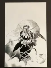 Sherlock Holmes Vs Harry Houdini #1 B&W COVER Dynamite Comics Poster Print 8x12