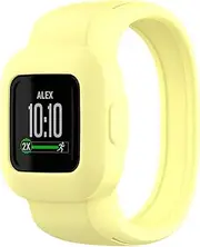ECSEM Replacement Band intended for Garmin Vivofit jr 3 Bands, Soft Silicone Wristband Breathable Waterproof Sport Starps intended for Garmin Vivofit jr 3 intended for Kids(Yellow)