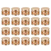 24pcs Metal Cord Locks End Spring Stop Toggle for Clothes Golden