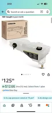 A premium Coolant Overflow Reservoir Bottle Tank Compatible With Kenworth W900