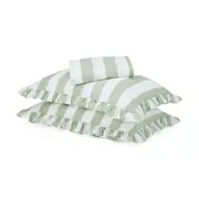 250 Thread Count Cotton Ruffle Sheet Set - Double Bed, Sage